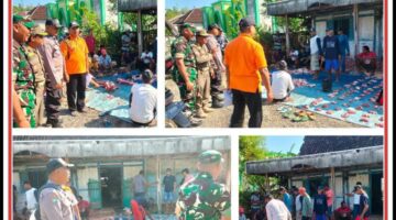 Giat pemantauan dan pengamanan peyembelihan hewan Qurban Hari Raya idul Adha 1446 H bersama muspika di masjid At Taqwa desa jatidrojok kecamatan kedungpring.