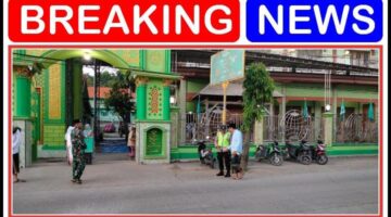 Anggota polsek modo melaksanakan kegiatan pengamanan giat sholat idul Adha 1446 H.