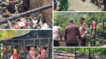 4 Unit Rumah Semi Permanen Ludes Terbakar di Desa Gunung Meriah Kecamatan Kuta Buluh 